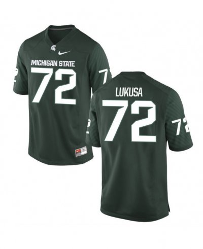 Men's Michigan State Spartans NCAA #72 Thiyo Lukusa Green Authentic Nike Stitched College Football Jersey EK32O23PU